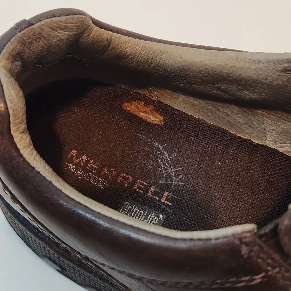 Merrell World Legend Stollen J45051 Men’s Size 8 Pebbled Brown Leather Loafers